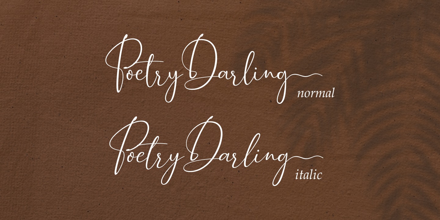 Пример шрифта Poetry Darling Italic